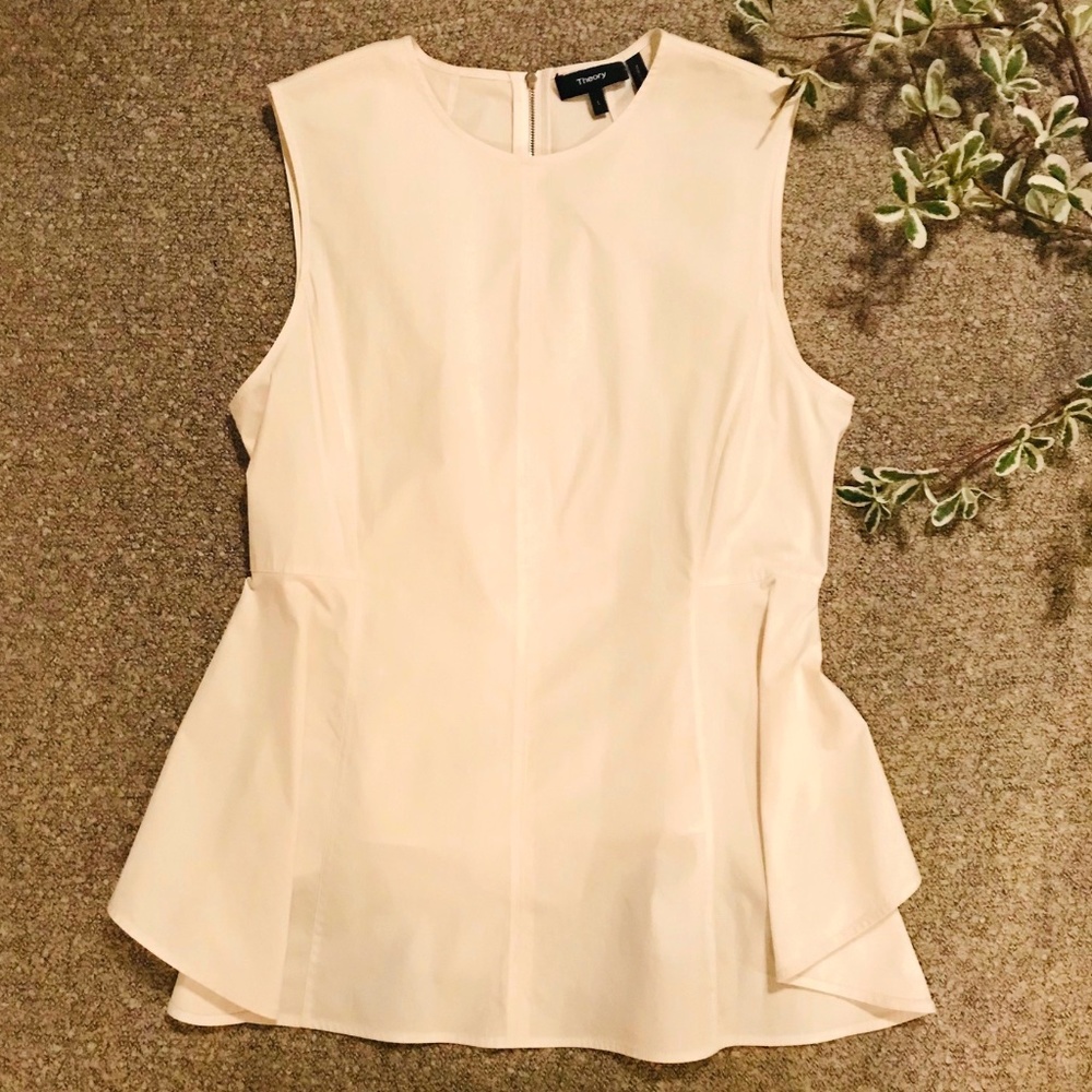 Theory - Beautiful White Peplum Top - Size L
